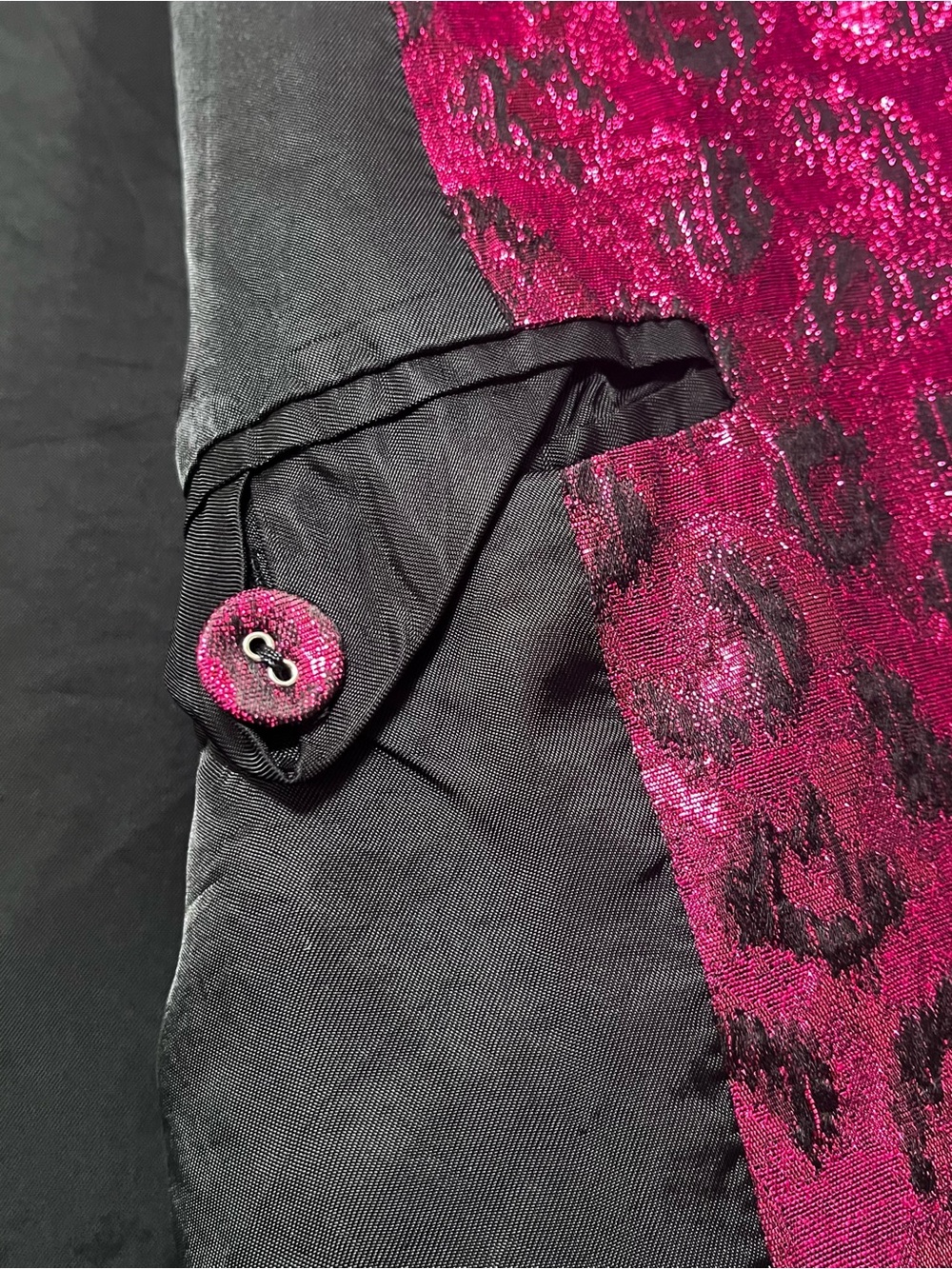 Tanya Taylor Analiese Blazer Metallic Fuchsia Burgundy Pink Leopard Print Size 4 - Picture 11 of 16